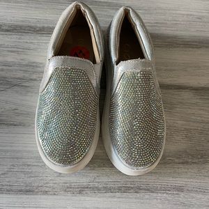 Rhinestone slip on shoes